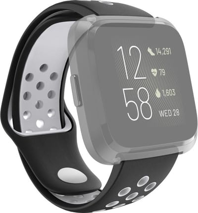 Hama Sportpolsband Voor Fitbit Versa 2/Versa (Lite) Ademend Horlogebandje Zw.