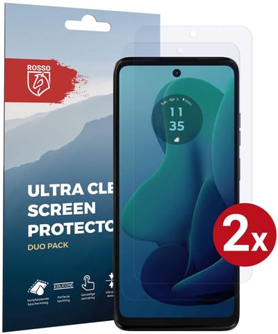 Rosso Screen Protector Geschikt voor Motorola Moto G 5G (2024) | Ultra Clear Duo Pack | TPU Folie | Case Friendly Beschermfolie | 2 Stuks