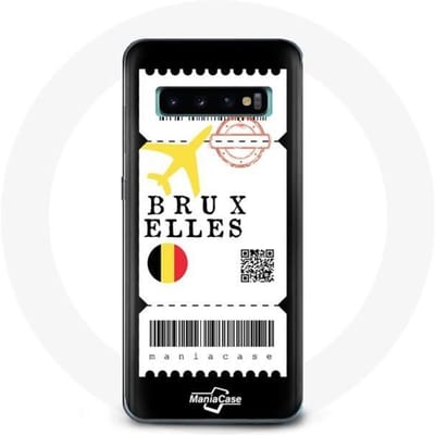 Coque pour Samsung Galaxy S10 Billet d'avion Bruxelles Belgique