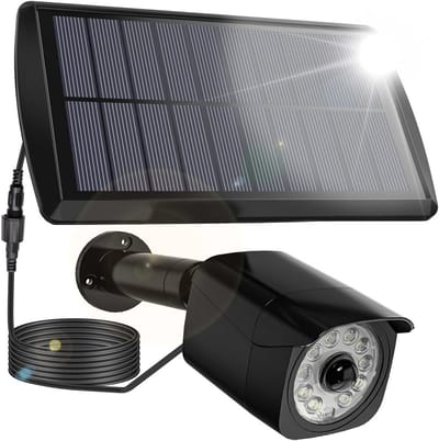 Dummy camera - Schijncamera - Buitenbeveiliging - Zonne-energie met LED - 11 x 12 x 16 cm - Zwart