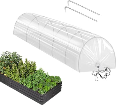 Draagbare Tunnelkas - Stevig Hoepelnet - Planten Beschermen - Gereedschapsloze Montage - 300x45x45cm - Wit
