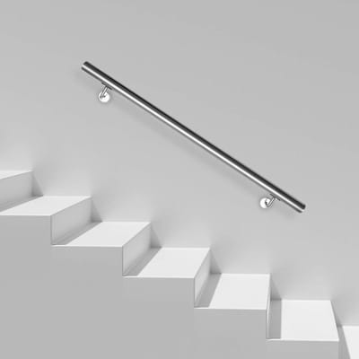 Trapleuning Roestvrij Staal - Balustrade Balkon - Veilig Traplopen - Verstelbare Hoekhouder - 100 cm - Zilver