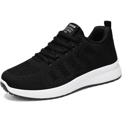 Air Mesh Dames Gevulkaniseerde Schoenen Ademende Mode Sportsneakers Damesschoenen Antislip Dames Comfortabele Hardloopsneakers 41 black