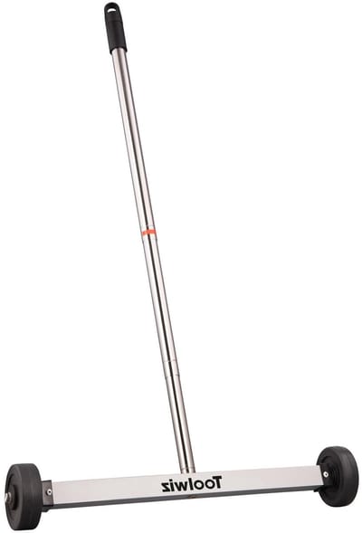 Magnetische Ophaaltool voor Tuin en Bouw - 43.2cm Heavy Duty Magnetische Sweeper met Telescoopstang en Wielen voor het Opruimen van Spijkers en Afval