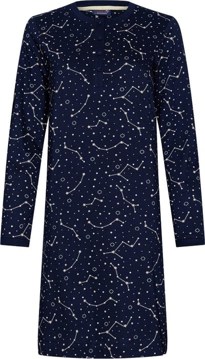 Dames Nachthemd Rebelle - Adventure Night - Katoen - Blauw - Maat 40