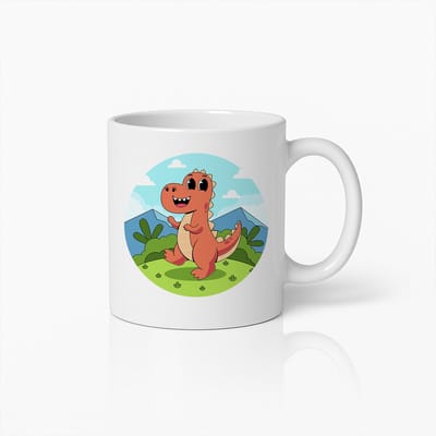 Schattige Cartoon Dino Mok – Leuke Kinder Koffiebeker met Prehistorisch Ontwerp