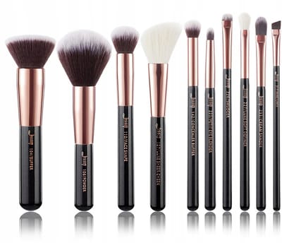 JESSUP - T156 Professionele Make-up Kwasten Set - 10 Stuks - Zwart/Roségoud