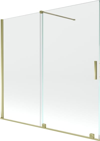 Mexen Velar badwand 2-delige schuifbaar 170 x 150 , transparant, goud - 896-170-000-01-50
