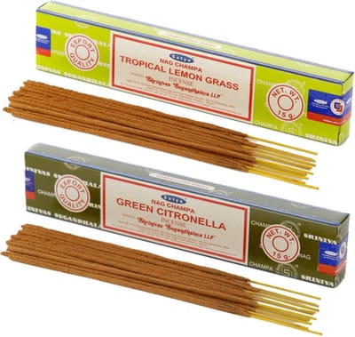 Wierook cadeaus set - 2x geurstokjes - Citroengras en Citronella geur - Meditatie