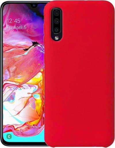 Hoesje - Geschikt voor Samsung Galaxy A50 - Sterk & Shockproof - Siliconen Case - Hoes Cover - Telefoonhoes - Rood