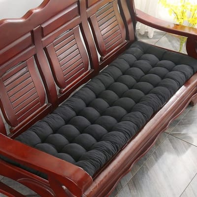 Loungestoelkussen Buiten - Terraskussen Ligstoel - Ontspannen Zomer - Vaste Punten Antislip - 160 x 50 cm - Zwart