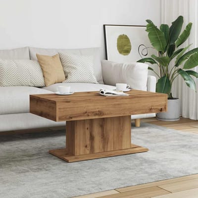 vidaXL - Salontafel - artisanaal - eiken - 96x50x45 - cm - bewerkt - hout