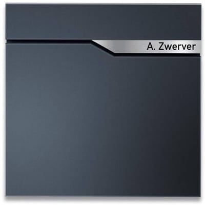BR2 Brievenbus antraciet met naam en huisnummer 37x37x8.5cm