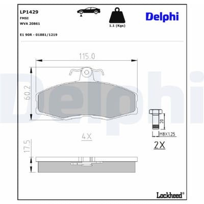 Remblokset DELPHI LP1429, voor