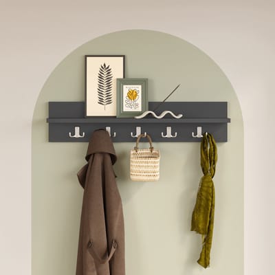 LUNOR® Leon - Kapstok - Wandkapstok- 5x2 haken - Antraciet - 80 cm