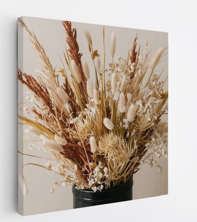 Saammp Canvas Schilderij - Boeket bloemen - Natuur - 20x20 - Foto op canvas - Wanddecoratie - Muurdecoratie Woonkamer - Kantoor Decoratie