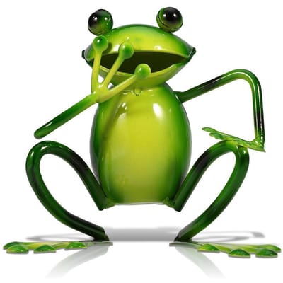 TOOARTS Metall-Skulptur Mouth-Covered Frosch Einrichtungs Artikel Handwerk