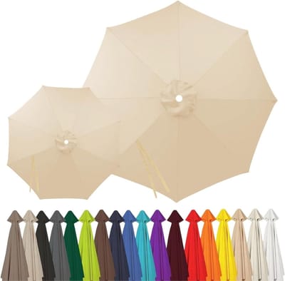 Parasoldoek Vervanging - Doek voor Parasol - Terras Bescherming - Waterdicht UV Bestendig - 4.0 Meter - Beige