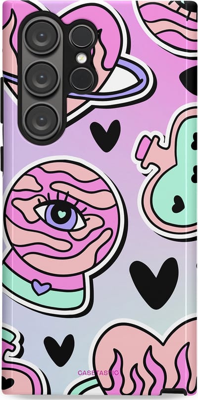 Casetastic Hoesje Geschikt voor Samsung S23 Ultra - Stijlvolle Beschermende Duo-layer Case - Pastel Popart