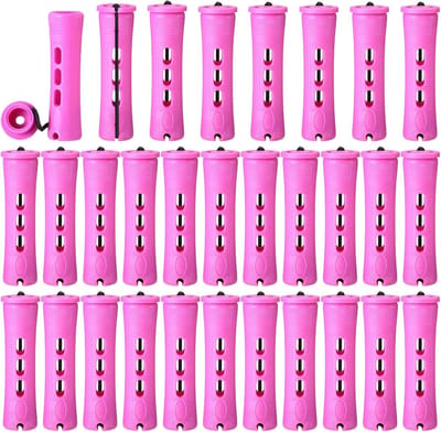 Krulspelden set - Haarrollers vrouwen - Natuurlijk haar stylen - Flexibel materiaal - 30 stuks - Paars