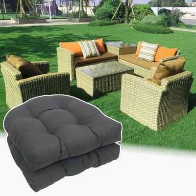 Loungerkussen Terrasstoel - Buitenkussen Set - Buiten Ontspannen - Waterdicht Synthetisch - Set Van 2 - Blauw