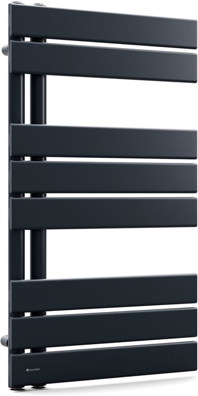 Blumfeldt Badheizkörper - 320 W Wandmontierter Handtuchheizkörper Met Zij-aansluiting, Modern Staal-Design, Handdoekhouder Voor Badkamers & Kantoren, 45x80 cm, Antraciet