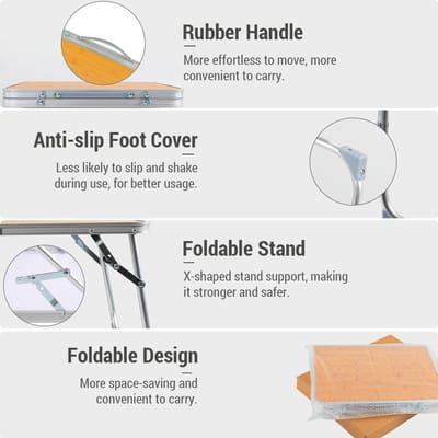 Draagbare klaptafel Buiten opvouwbare kleine campingtafel voor kamperen Picknickstrand gray