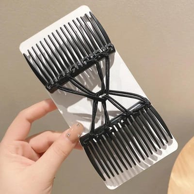 Schijf Haar Clip voor Vrouwen Vintage Creatieve Hoofddeksels Haar Kammen Magische Haar Kam Elastisch Touw Haar Clips Koreaanse Styling Tools Zwart zwart