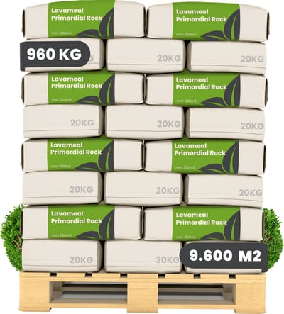 Lavameel uit Eifel Oergesteente (960kg, 9600m2) - Bodemverbeteraar - Lava Meel - Bestrijding Heermoes - Met Silicium - Organifer