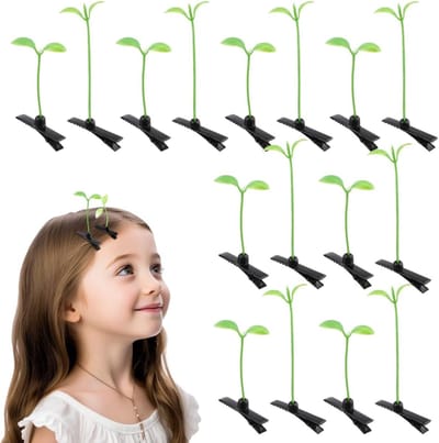 50 Stuks Kleine Groene Haarclips voor DIY Haardrachten, Schattige Haaraccessoires voor Creatieve Stijlen