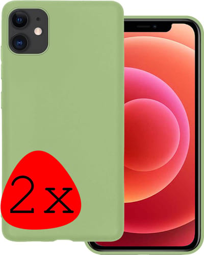 Hoesje 2 Stuks - Geschikt voor Apple iPhone 11 - Sterk & Shockproof - Case Siliconen - Back Cover - Telefoon Hoes - Groen