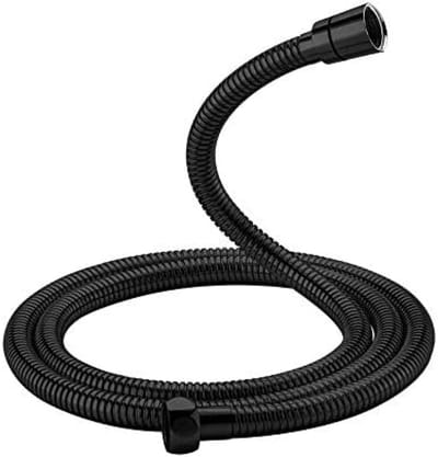 PromoHome 1,8 meter Doucheslang - Universele 1/2 inch Aansluiting - Roestvrij Staal Flexibele Douche Slang met Knikbescherming - Zwarte Badkamer Accessoires