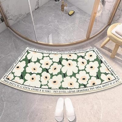 Antislip Hoekdouchemat - Super Absorberende Gebogen Badmat 40 x 75 cm - Machinewasbaar - Zacht en Comfortabel