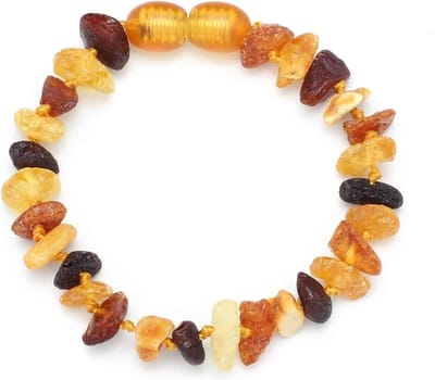Baby/Kind – Barnsteen armbandje – Chips - Ruwe kraaltjes - 14cm - Gemengde kleuren