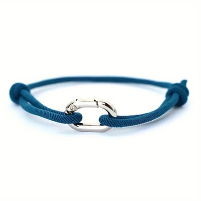 Bovista Armband - Staal - Nep Zilver - Heren - Blauw