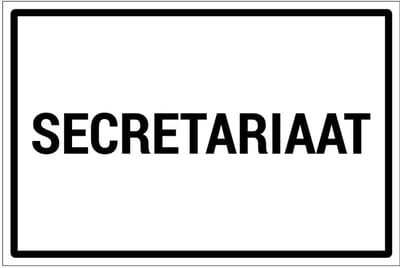 Secretariaat bord | gecoat dibond materiaal | 18 x 12 cm