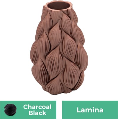 Lamina moderne vaas – Decoratieve vaas - Zwart - 3d geprinte vaas – geschikt voor droogbloemen - 20CM