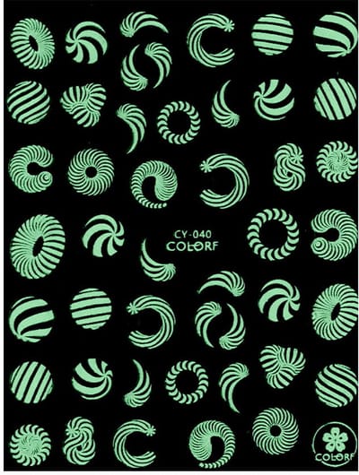 Allepaznokcie Colorf CY-040 - Nagelstickers - Dun - Zelfklevend - UV-oplichtend