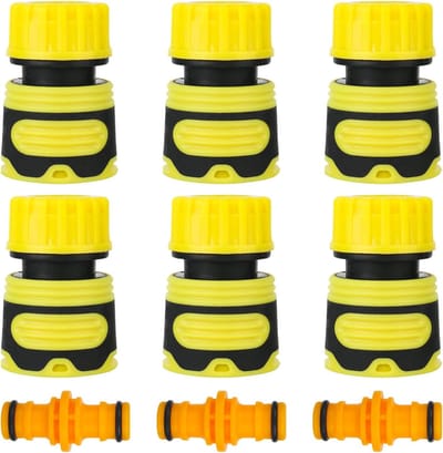 Hose Connector Kit - 6 Pcs Hose Connectors - 1/2 Inch - 3 Pcs Double Plug Hose Connector - Voor Tuin en Familie - Tuinslang Verlenging - 13 mm Hose Connector
