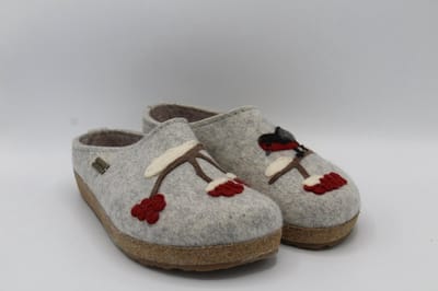 Haflinger Grizzly winterbird pantoffel (Maat - 40, Kleur - Grijs)
