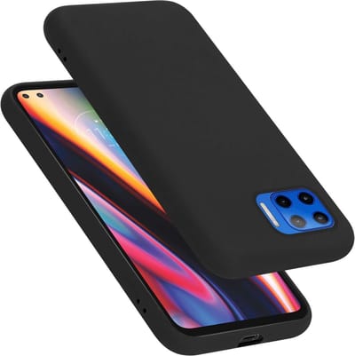 Cadorabo Hoesje geschikt voor Motorola MOTO G 5G PLUS in LIQUID ZWART - Beschermhoes gemaakt van flexibel TPU silicone Case Cover