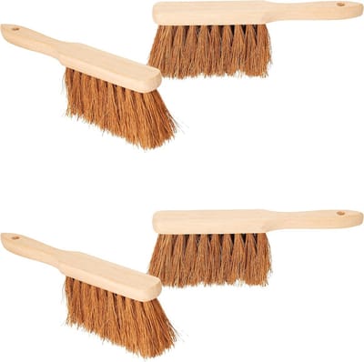 Set van 4 handvegers en kokosborstels voor auto en huishouden