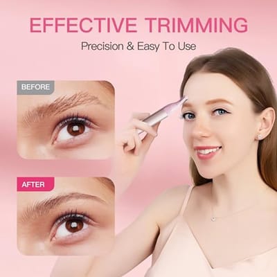 3-in-1 Neushaartrimmer voor Vrouwen - Draagbare Gezichtshaarverwijderaar - Oplaadbare Wenklip- en Perzikfuzz Trimmer