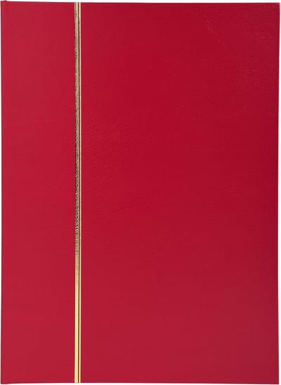 Klassiek Postzegelalbum - Postzegelmap Zwart - Postzegels Verzamelen - 64 Zwarte Pagina's - 22.5 x 30.5 cm - Rood