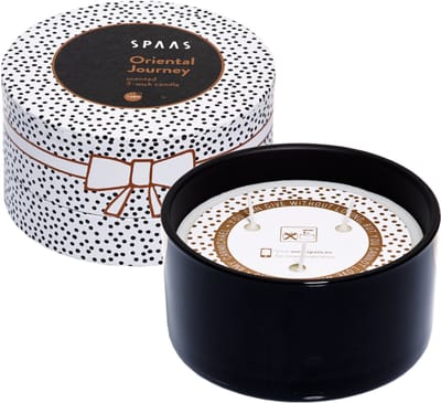 SPAAS Geschenkset Geurkaarsen 3-wiek - Oriental Journey - ca. 28 uur - 2 Stuks