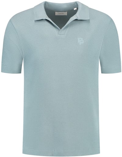Pure Path Poloshirt Gestructureerde Polo 25010123 93 Blue Grey Mannen Maat - S