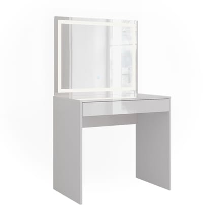 Vicco Sherry Kaptafel met licht – 81.4 cm met LED-spiegel Wit/wit hoogglans