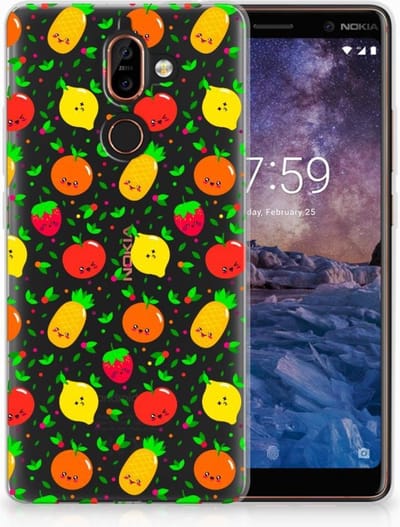 Nokia 7 Plus Siliconen Case Fruits