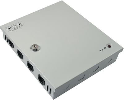 Voeding Box - Stroomverdeler - Camera Beveiliging - 9 Kanalen - 23.5 cm Lengte - Grijs