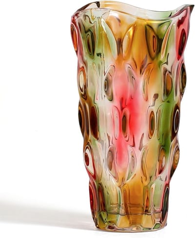 9.5 inch Shatterproof Glas Vaas voor Bloemen, Moderne en Kleurige Vaas voor Boeketten, Unieke Cadeaus voor Bloemliefhebbers